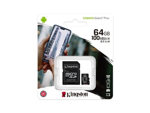 MEMORIJE KARTICE KINGSTON SDCS2/64GB/MICROSDXC/64GB/CLASS10 U1/80MB/S-10MB/S+ADAPTER